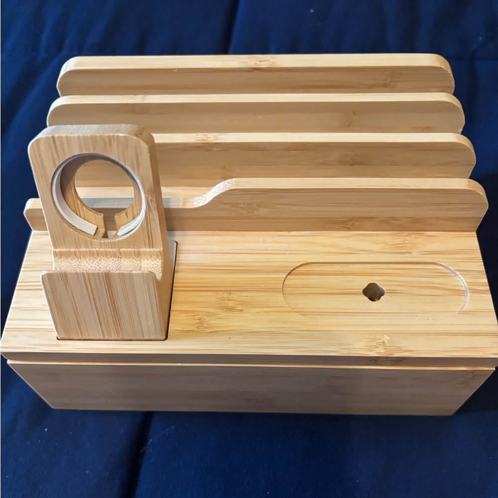 Bamboo Charging Station Organizer